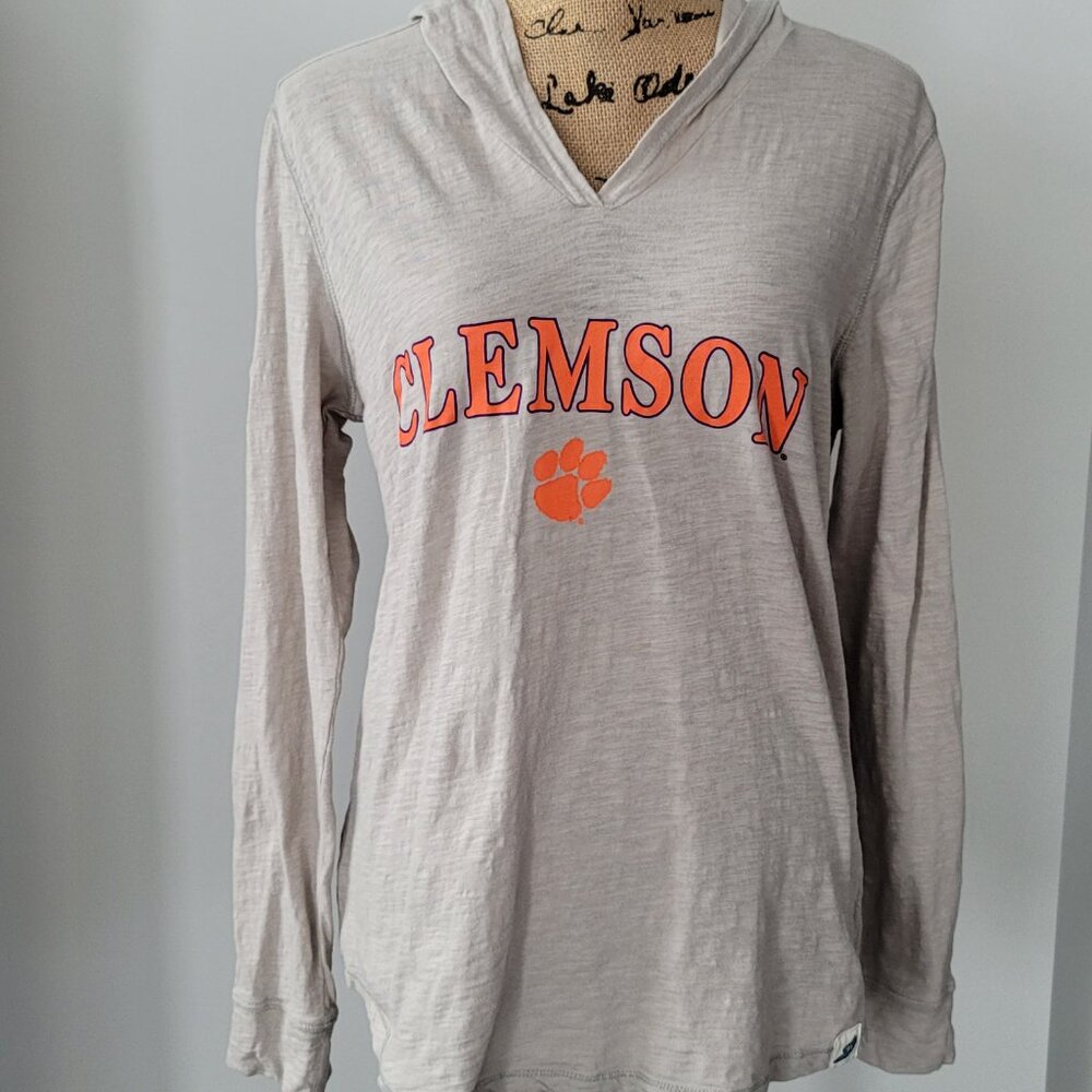 Ladies Clemson Long Sleeve Hooded T-shirt Small